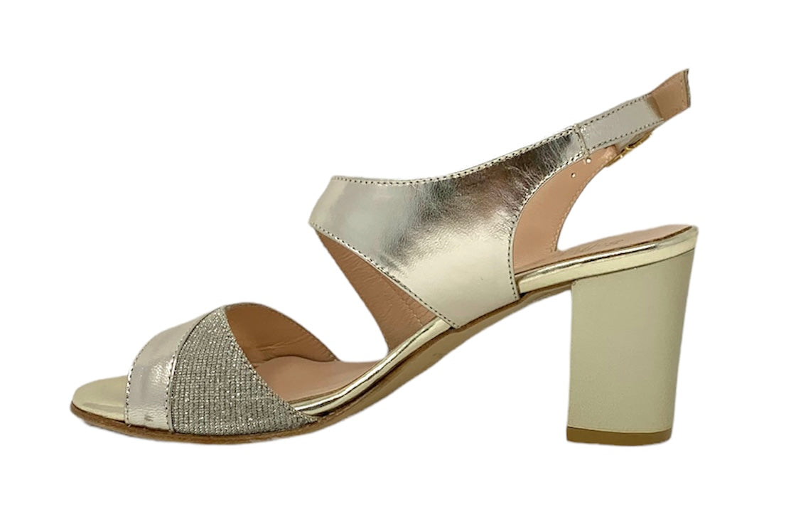 Sandalo col tacco SOFFICE SOGNO 21601 LAMINATO SABBIA donna