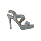 Sandalo col tacco JOEL A7348 MICROGLITTER ARGENTO donna