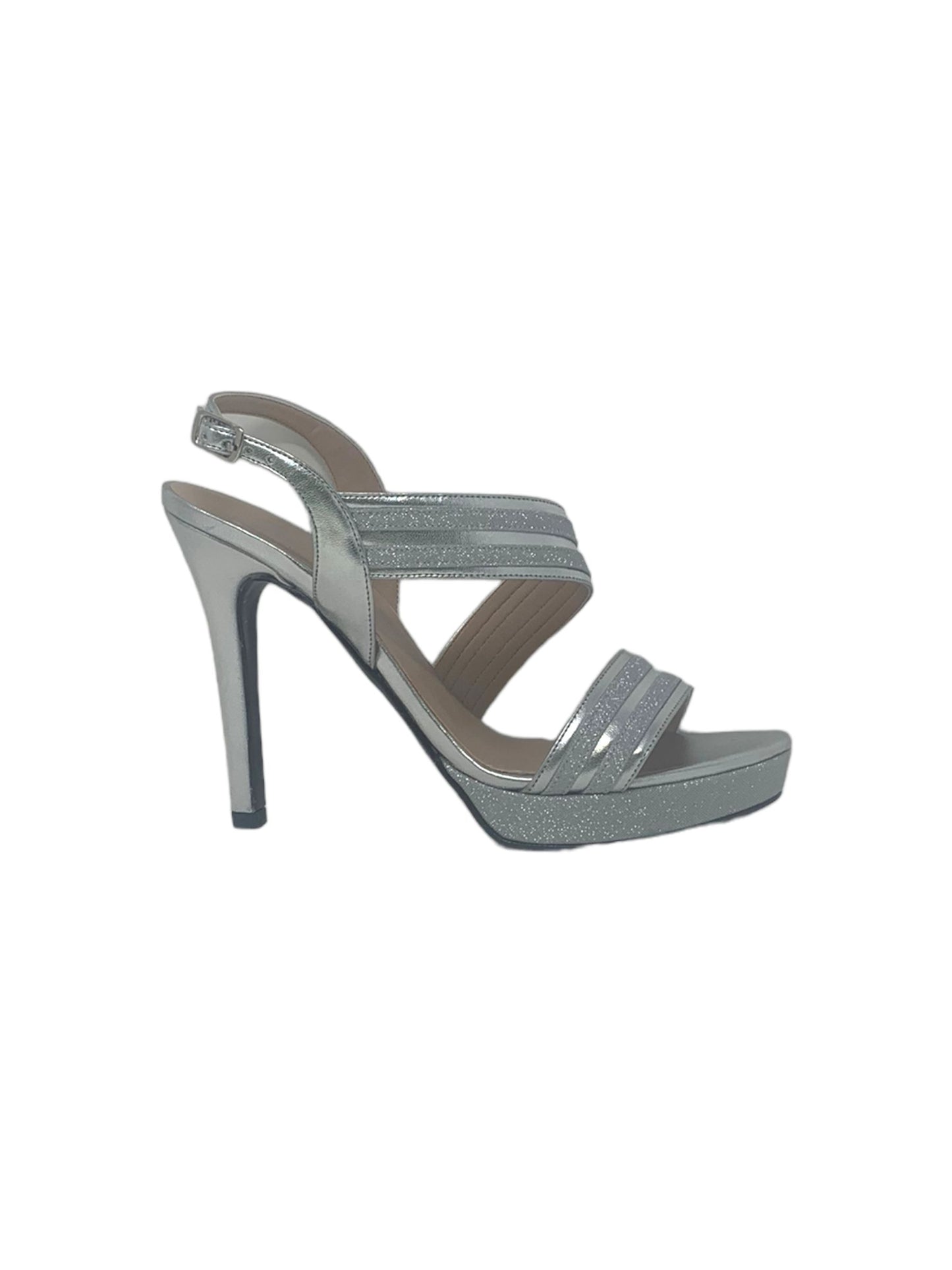 Sandalo col tacco JOEL A7348 MICROGLITTER ARGENTO donna