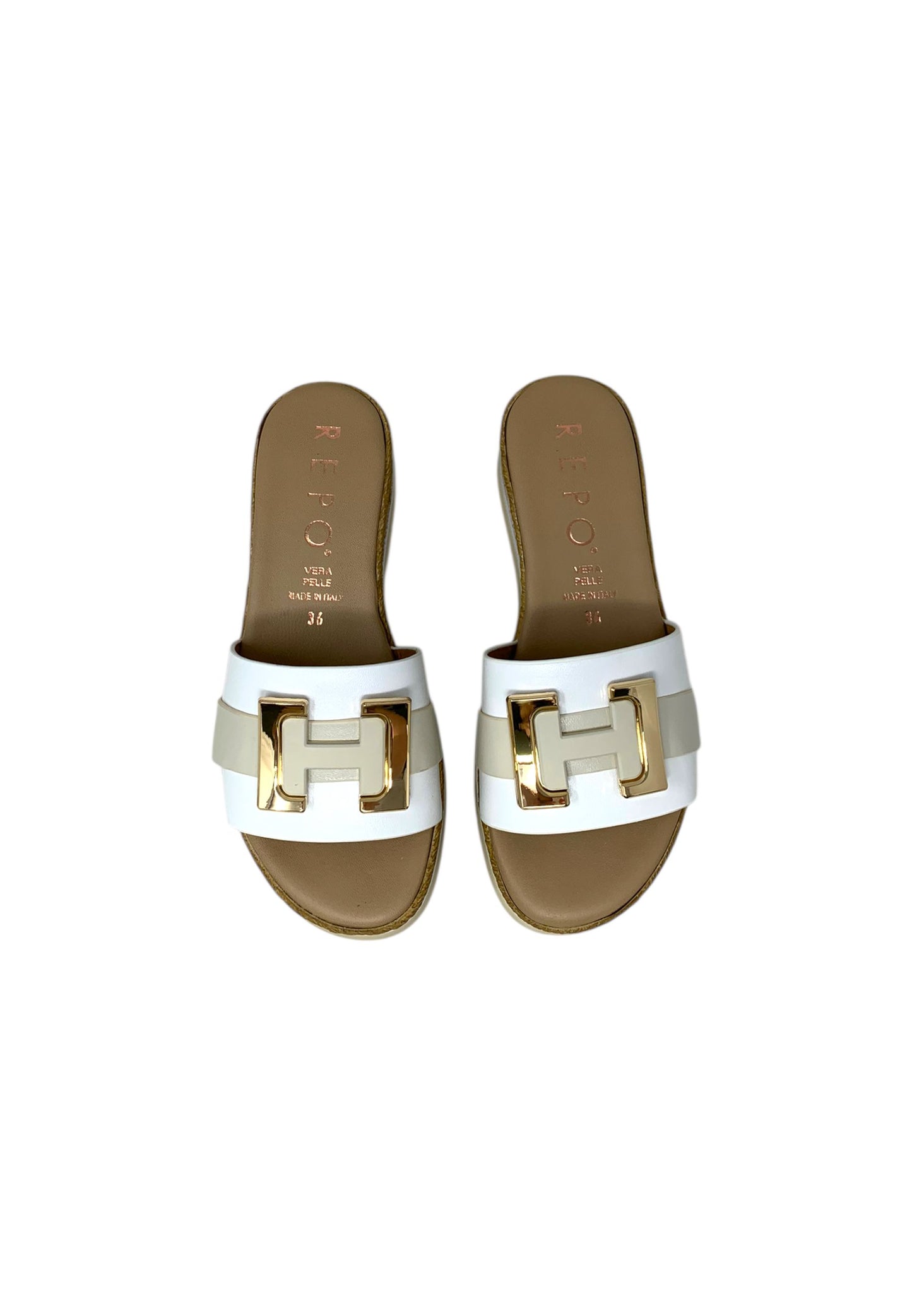 Sandali con zeppa REPO 13130-E5 BIANCO donna