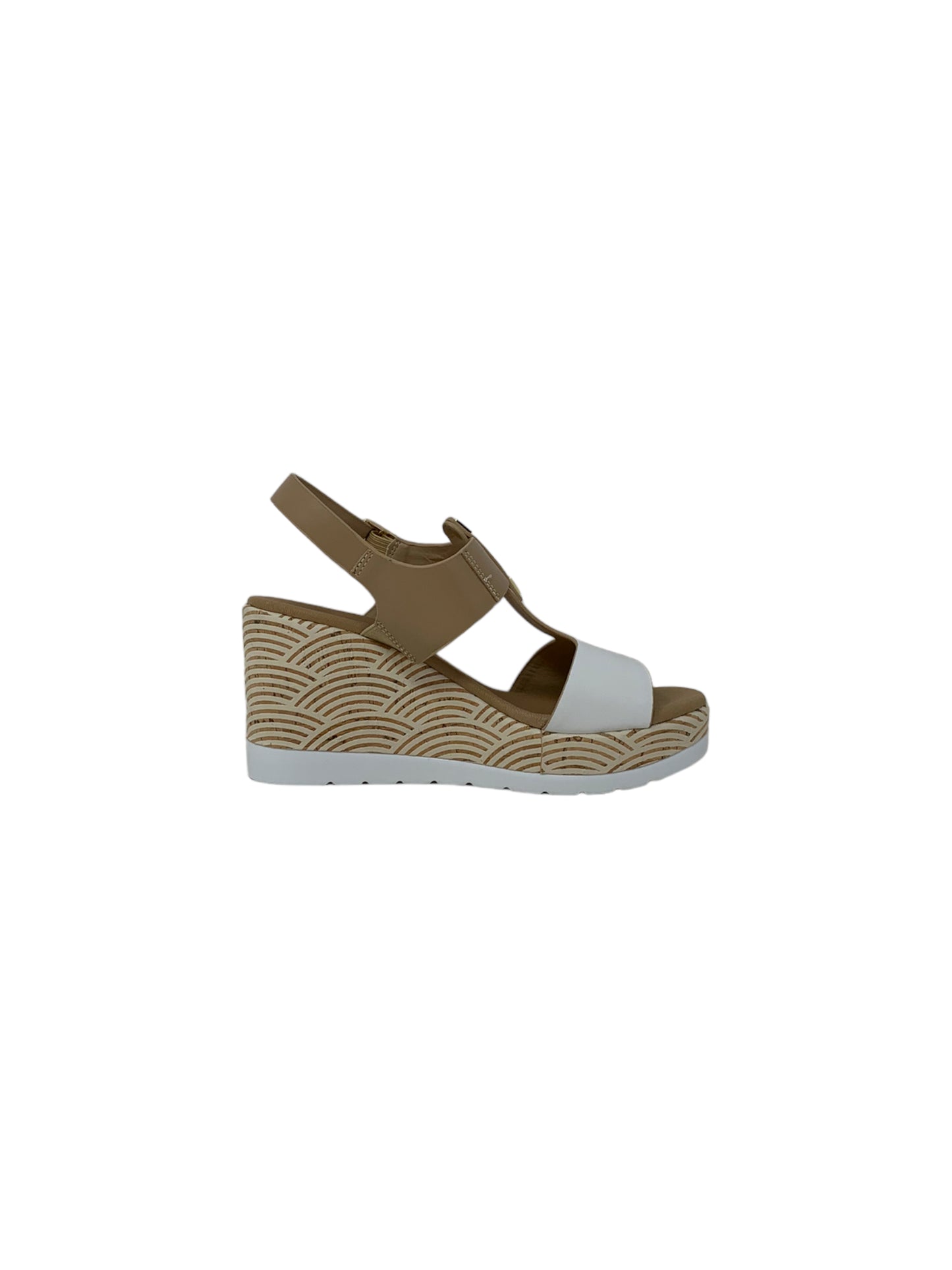 Sandalo con zeppa FASCINO DONNA 51263-E3 BIANCO BEIGE donna