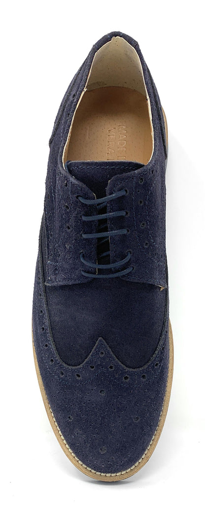 Scarpa modello polacchina BKS 0503 camoscio blu uomo