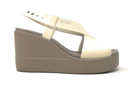 Sandalo da passeggio CROCS BROOKLYN HIGH WEDGE W STUCCO/MUSHROOM Donna