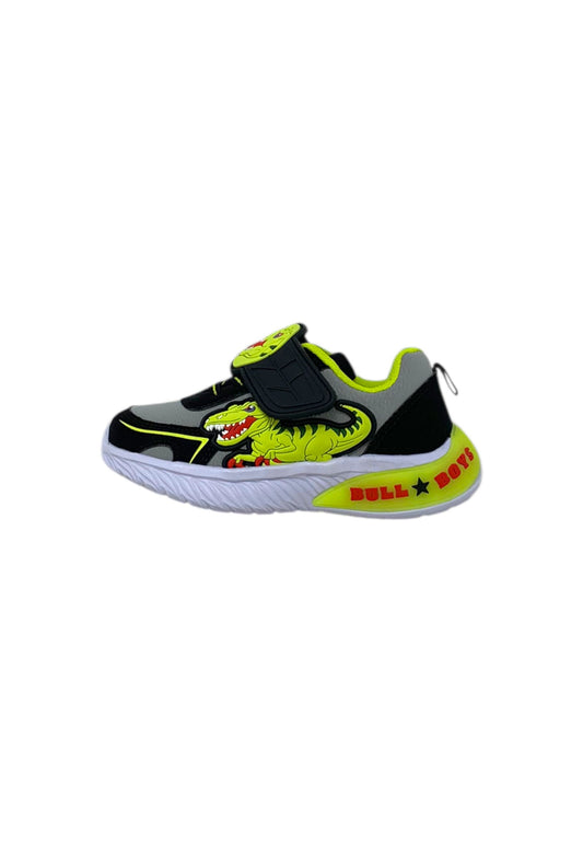 Sneakers luminose BULL BOYS VELOCIRAPTOR DNAL5141 GRI/NE Bambino