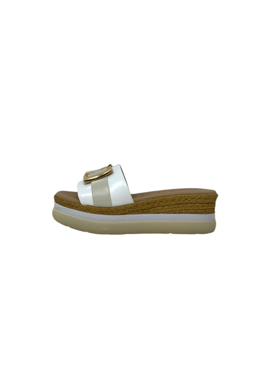Sandali con zeppa REPO 13130-E5 BIANCO donna