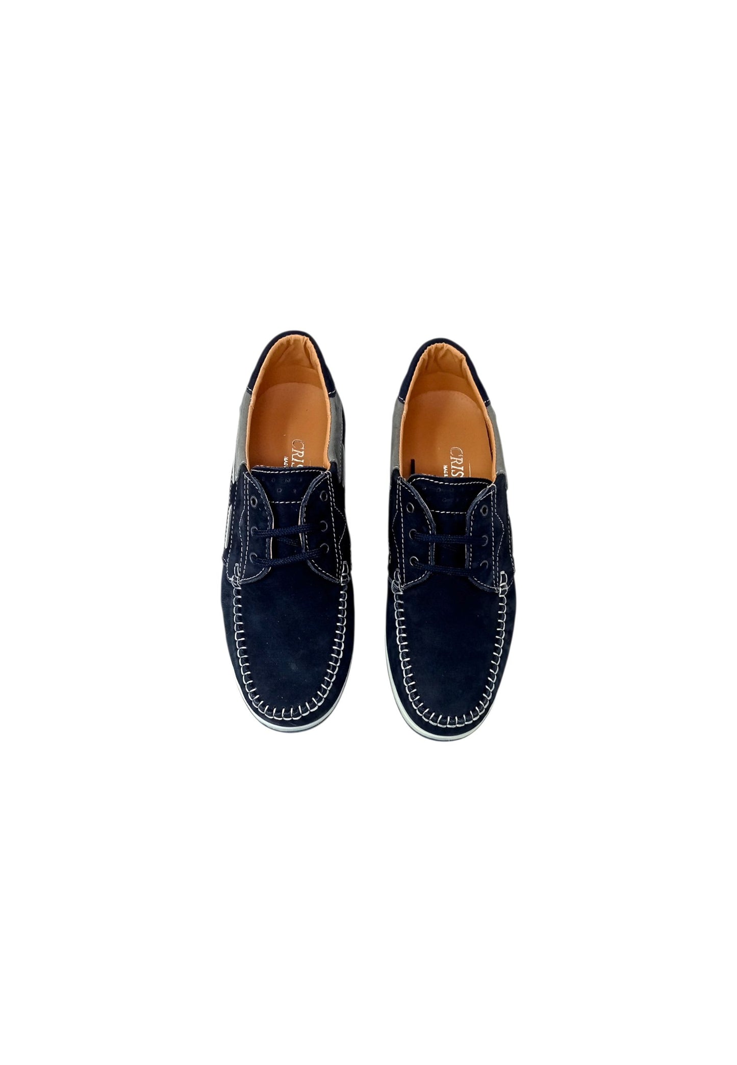 Mocassino allacciato Italia Leone 3410 NABUK BLU uomo