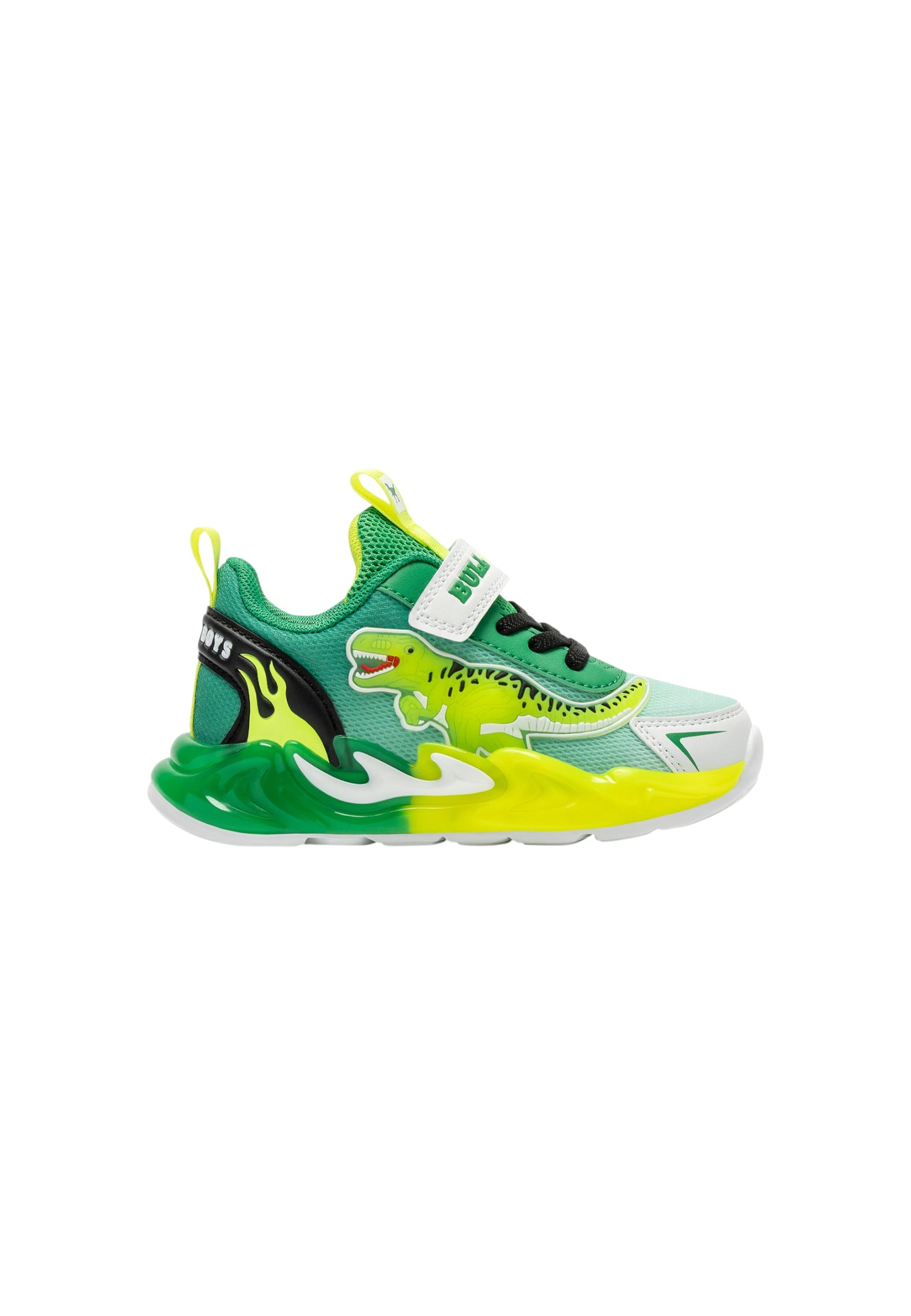 Sneakers luminose Bull Boys Jurassic Rex DNAL5117 VERDE Bambino