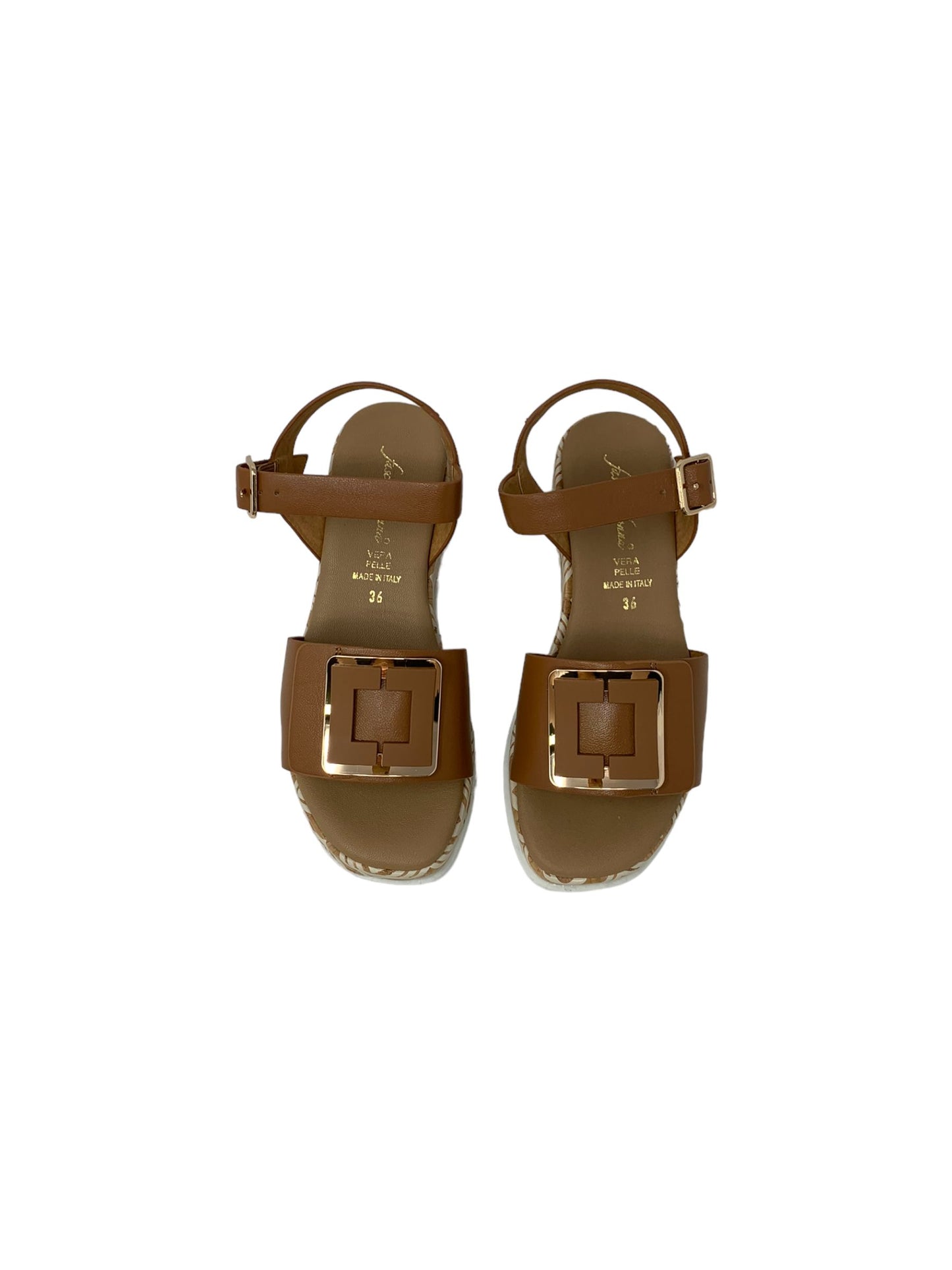 Sandalo con zeppa FASCINO DONNA 50259-E3 CUOIO donna