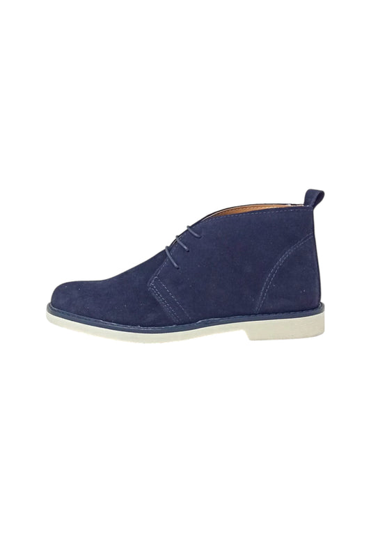 Italia Leone Polacchina Stringata 1312 camoscio Blu Est Uomo