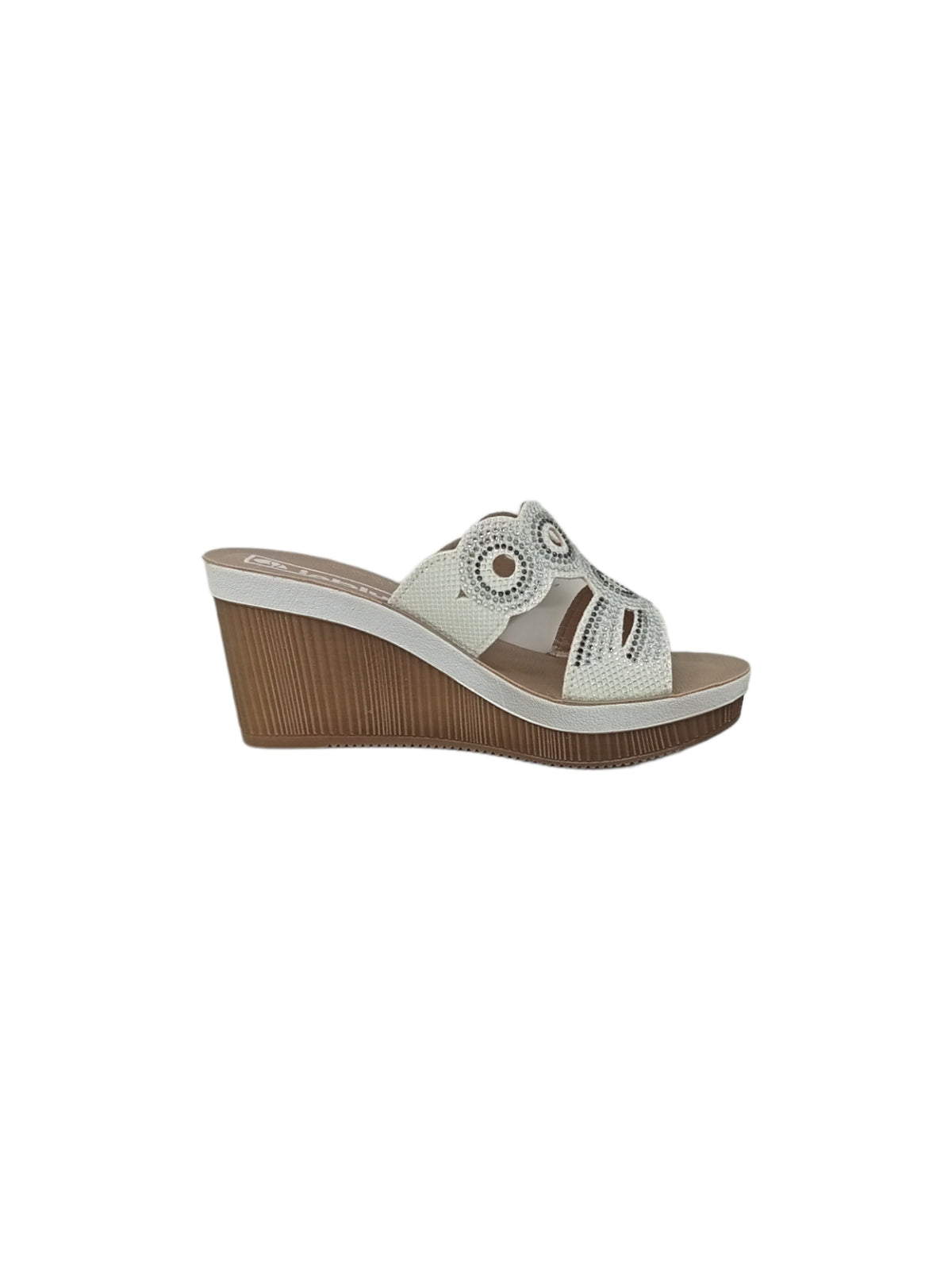 Ciabatta con zeppa INBLU AS000031 BIANCO donna