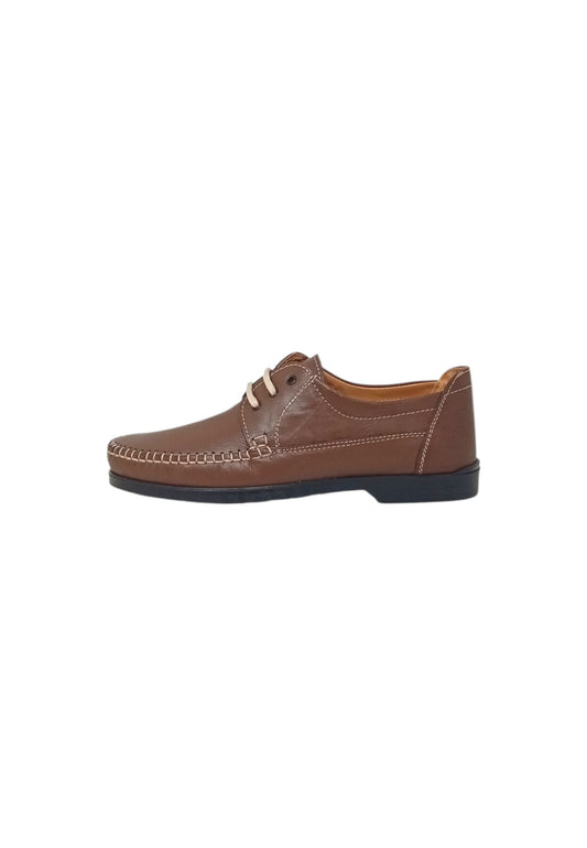 Mocassino allacciato Italia Leone 199 PELLE MARRONE uomo