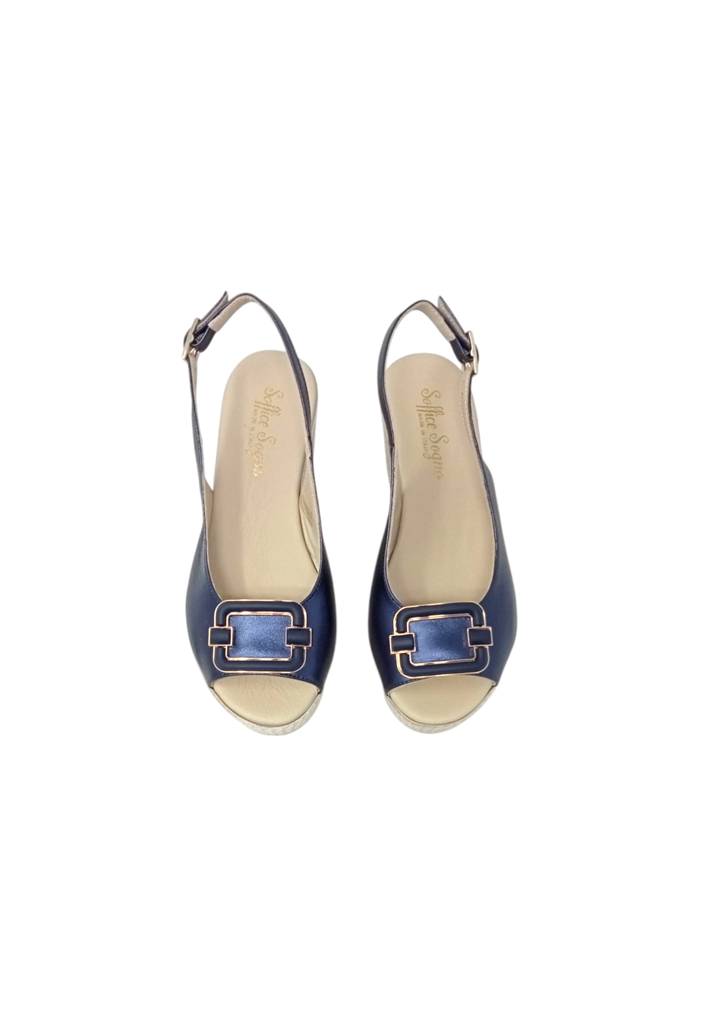 Sandali con zeppa SOFFICE SOGNO E59865C4 BLU donna