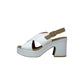 Sandali con tacco REPO 57274-E5 BIANCO BEIGE donna