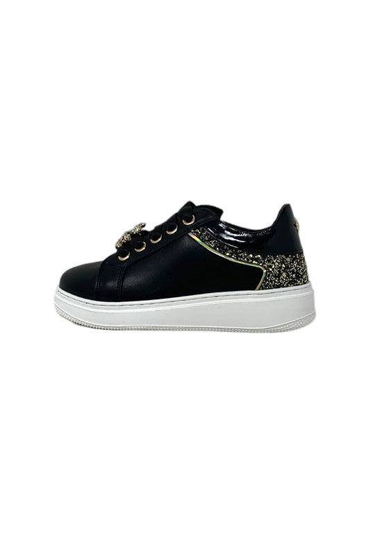 SNEAKER ASSO AG-16532 BLACK/GOLD bambina/ragazza