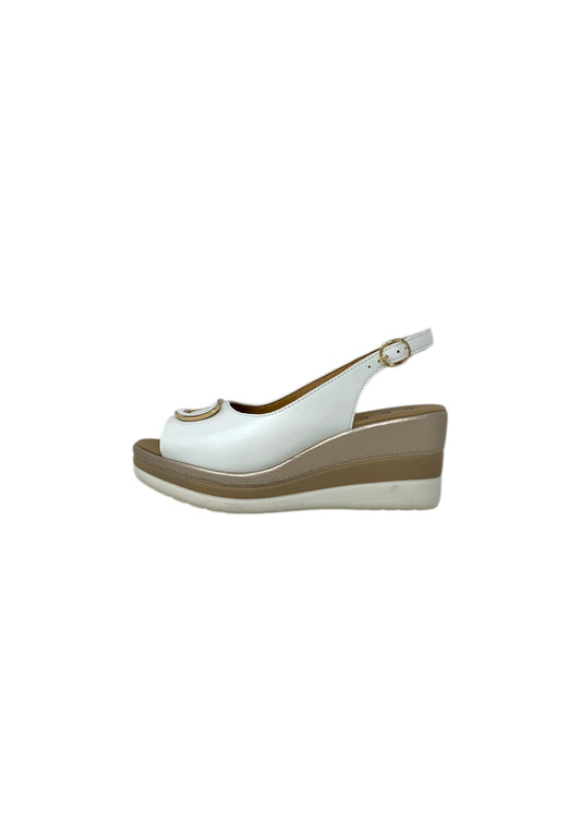 Sandali con zeppa REPO 84266-E5 BIANCO donna