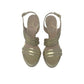 Sandalo col tacco JOEL A7348 MICROGLITTER PLATINO donna