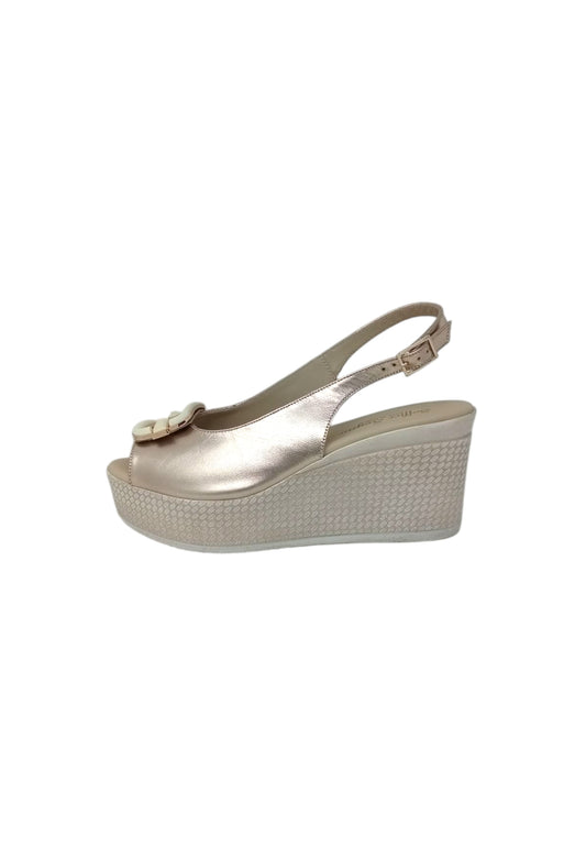 Sandali con zeppa SOFFICE SOGNO E59865C4 SABBIA donna