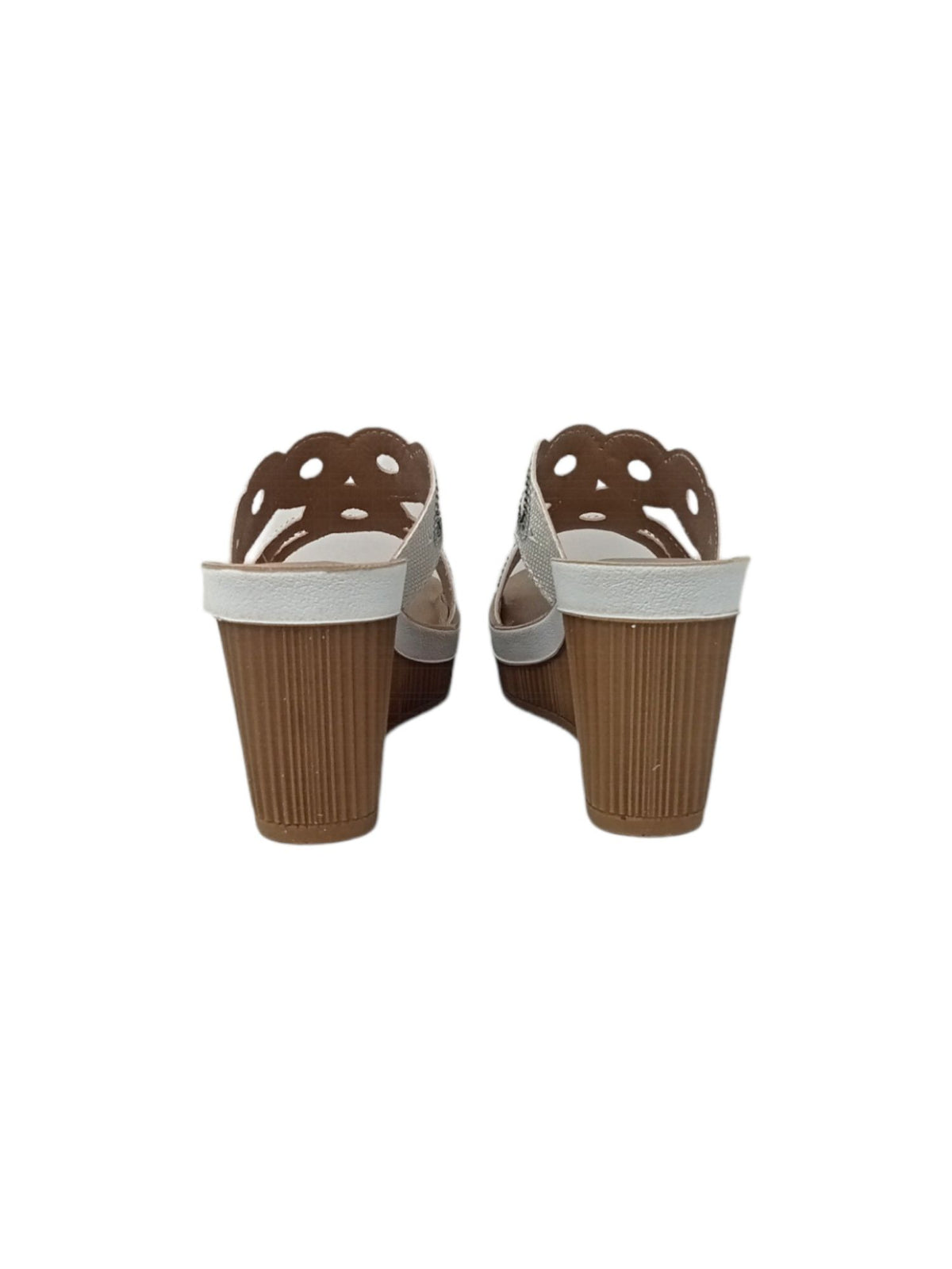 Ciabatta con zeppa INBLU AS000031 BIANCO donna