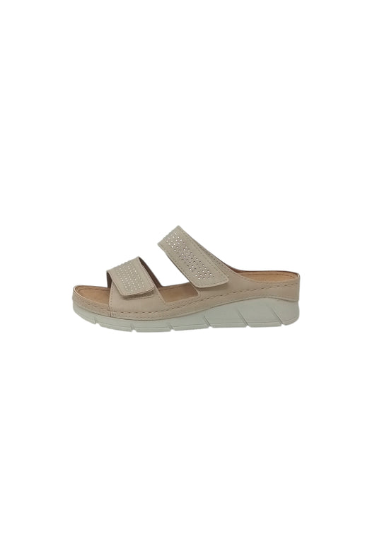 Ciabatte con zeppa Riposella Frida WC01BX Beige Donna