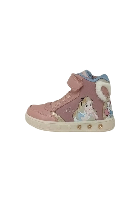 Sneakers con luci GEOX Skylin Alice nel paese delle meraviglie J468WG011KN C8W2U bambina