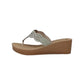 Ciabatta infradito con zeppa INBLU GO000015 GHIACCIO  donna