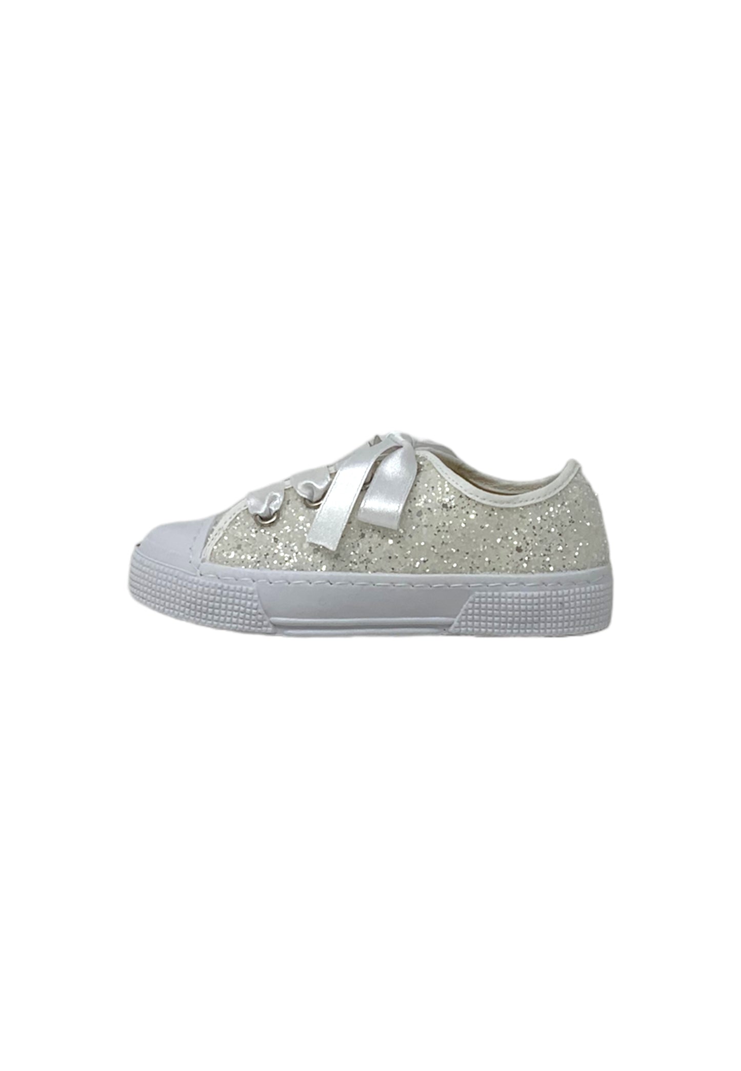 Sneaker DXO Vigevano C104 GLITTER BIANCO  bambina