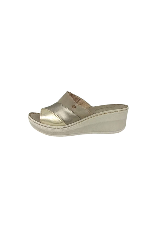 Ciabatte con zeppa Riposella ILENIA ED16330 BRONZO Donna