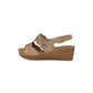 Ciabatta con zeppa INBLU GO000019 SABBIA donna