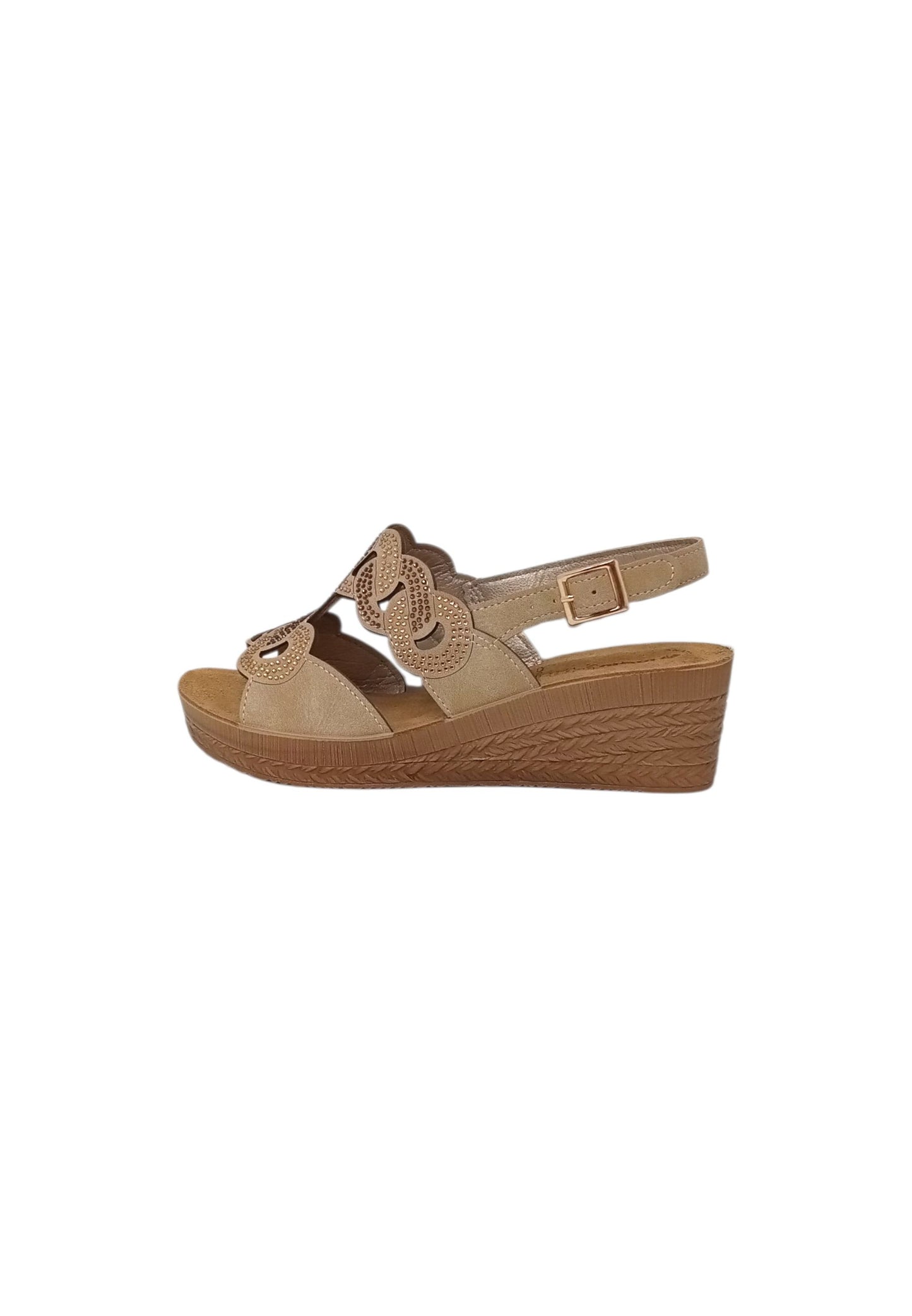 Ciabatta con zeppa INBLU GO000019 SABBIA donna