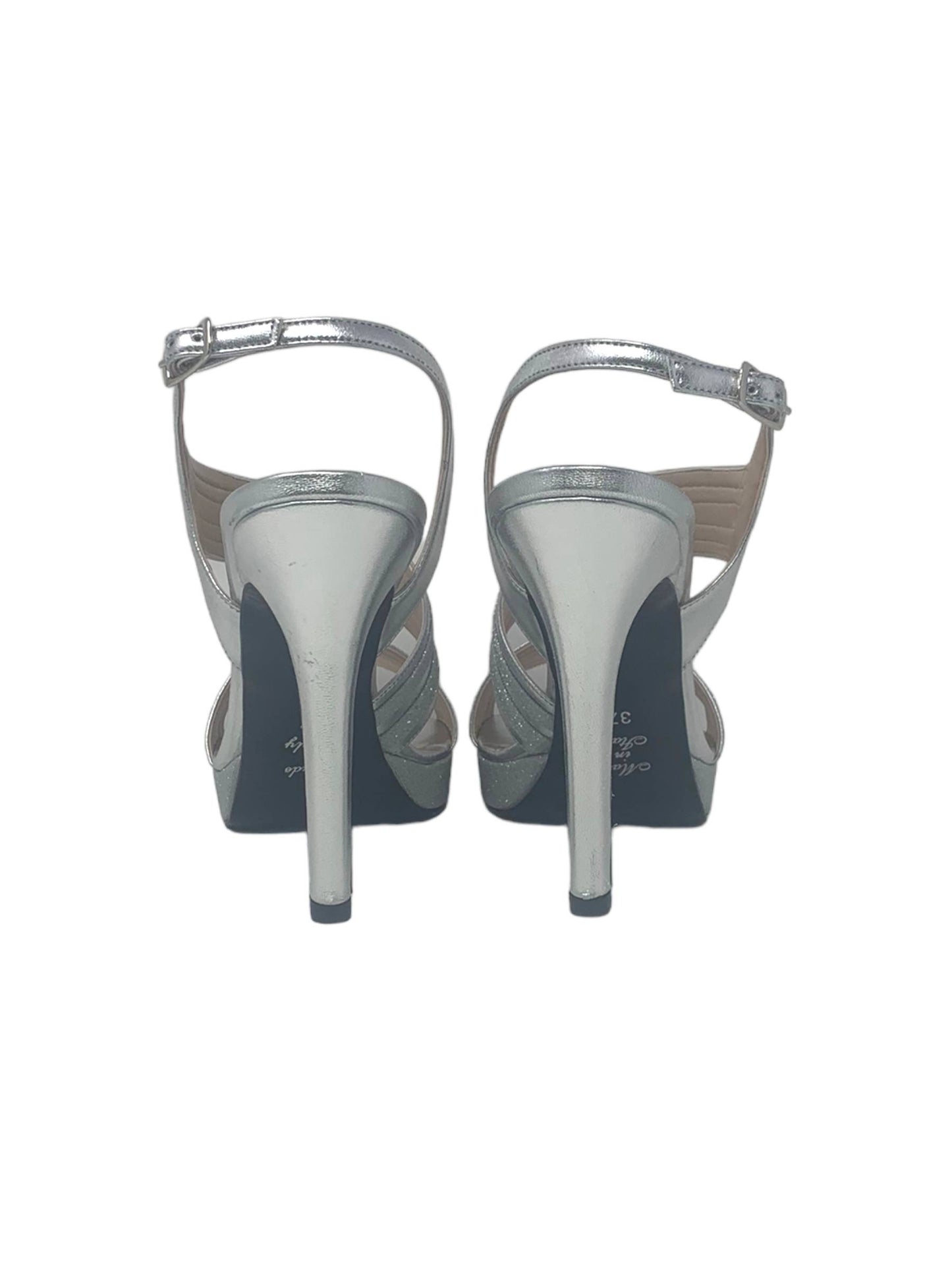 Sandalo col tacco JOEL A7348 MICROGLITTER ARGENTO donna