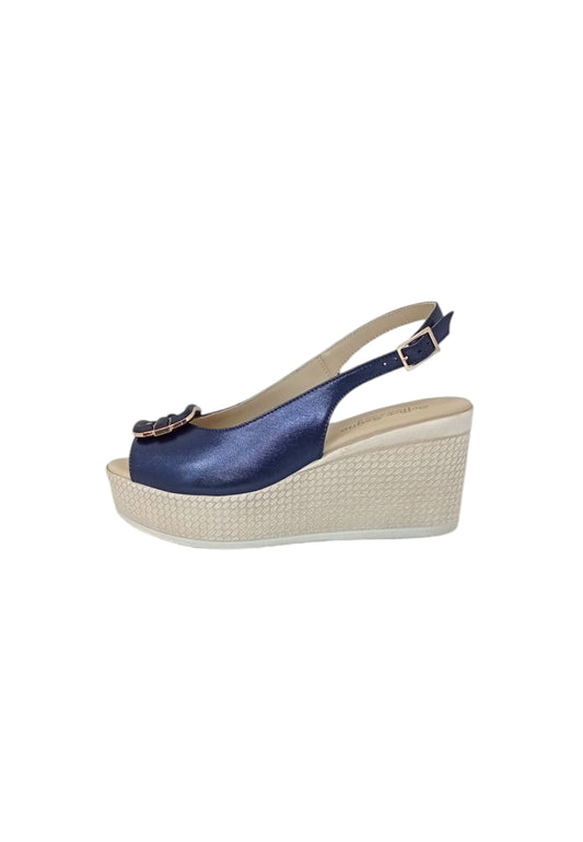 Sandali con zeppa SOFFICE SOGNO E59865C4 BLU donna