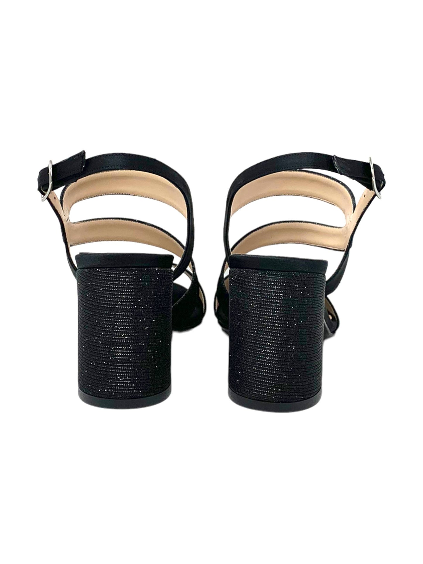 Sandalo col tacco JOEL A7517 SATIN NERO  donna