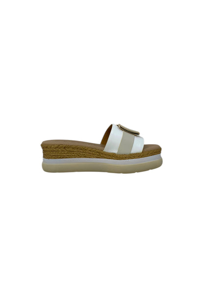 Sandali con zeppa REPO 13130-E5 BIANCO donna