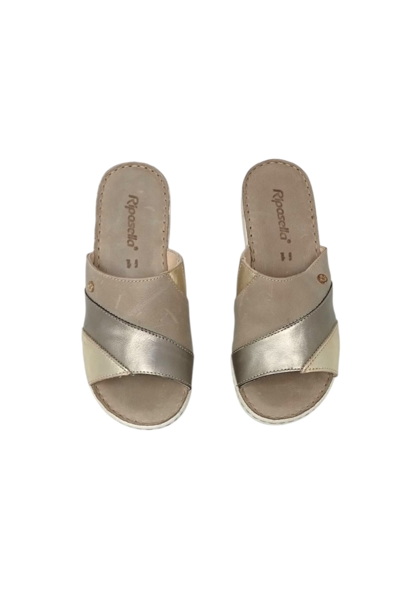 Ciabatte con zeppa Riposella ILENIA ED16330 BRONZO Donna