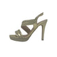 Sandalo col tacco JOEL A7348 MICROGLITTER PLATINO donna