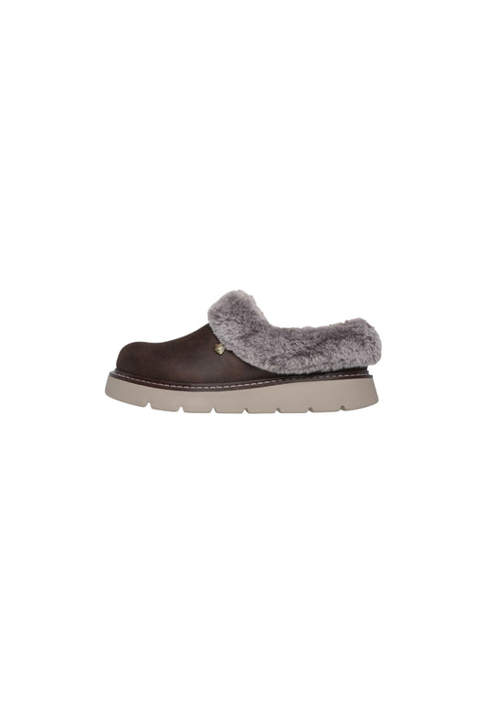 Pantofole con pelliccia SKECHERS - Keepsakes lite COZY BLEND 114762/CHOC Donna