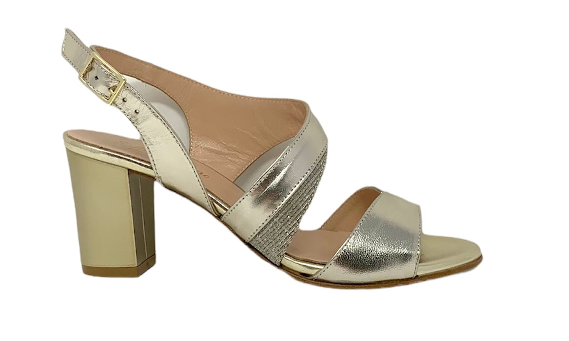 Sandalo col tacco SOFFICE SOGNO 21601 LAMINATO SABBIA donna