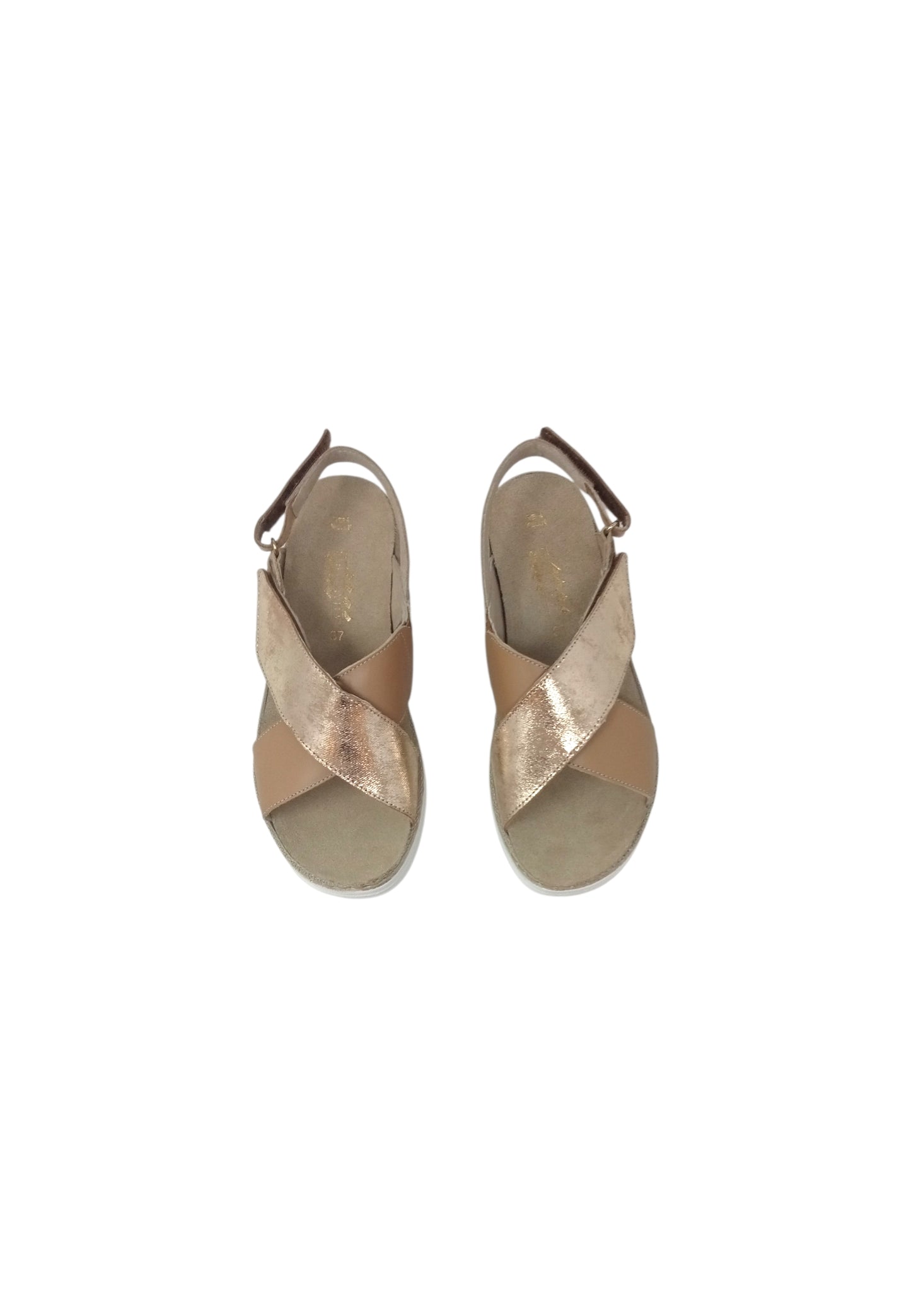 Sandali Linea Comoda Stile di Vita 540005-SDV NOCCIOLA/PLATINO Donna
