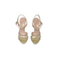 Italia Leone Sandali con tacco A8032 liz platino Donna