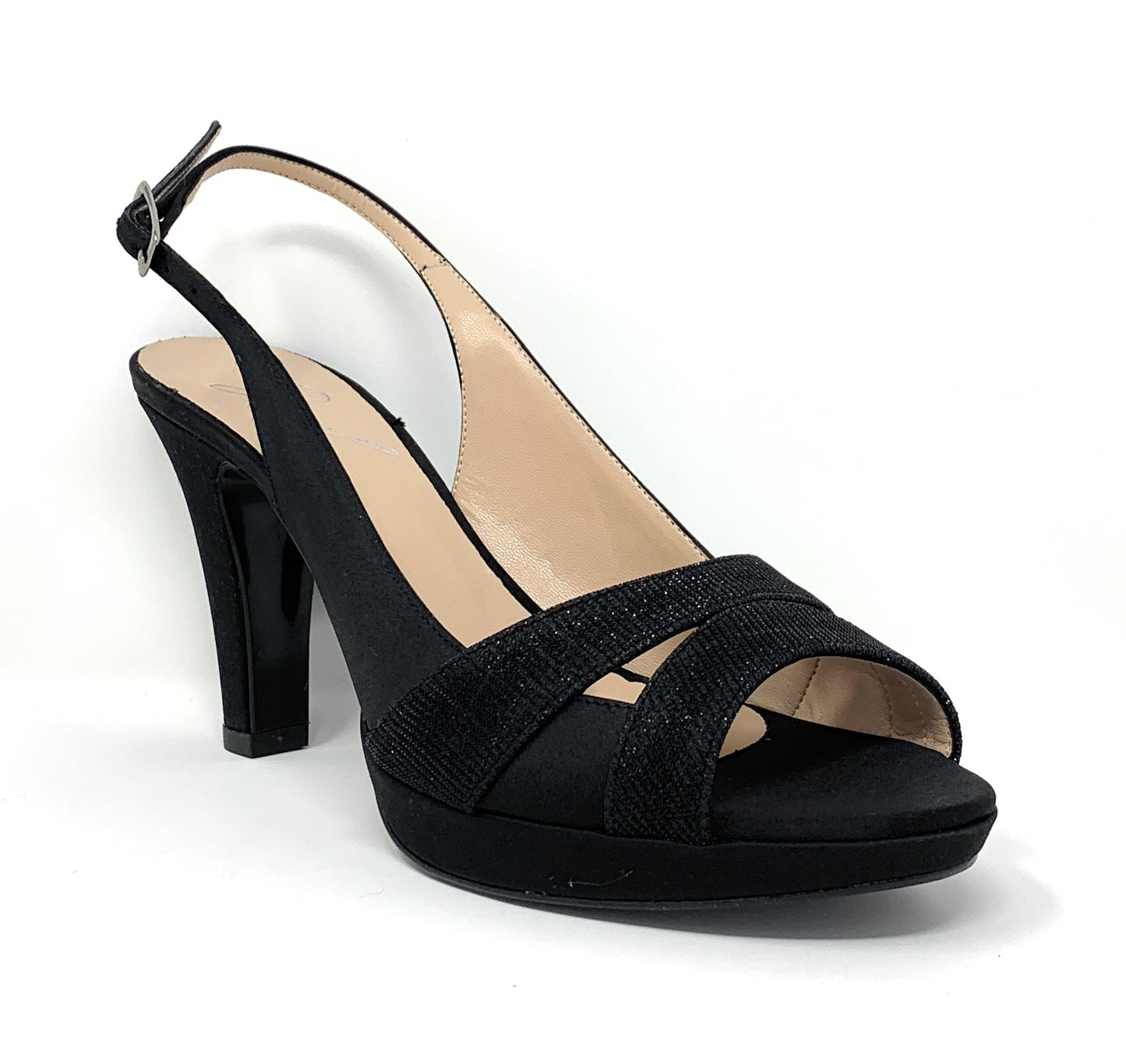 Sandalo col tacco JOEL 2094 SATIN NERO IC 999/999 NERO donna