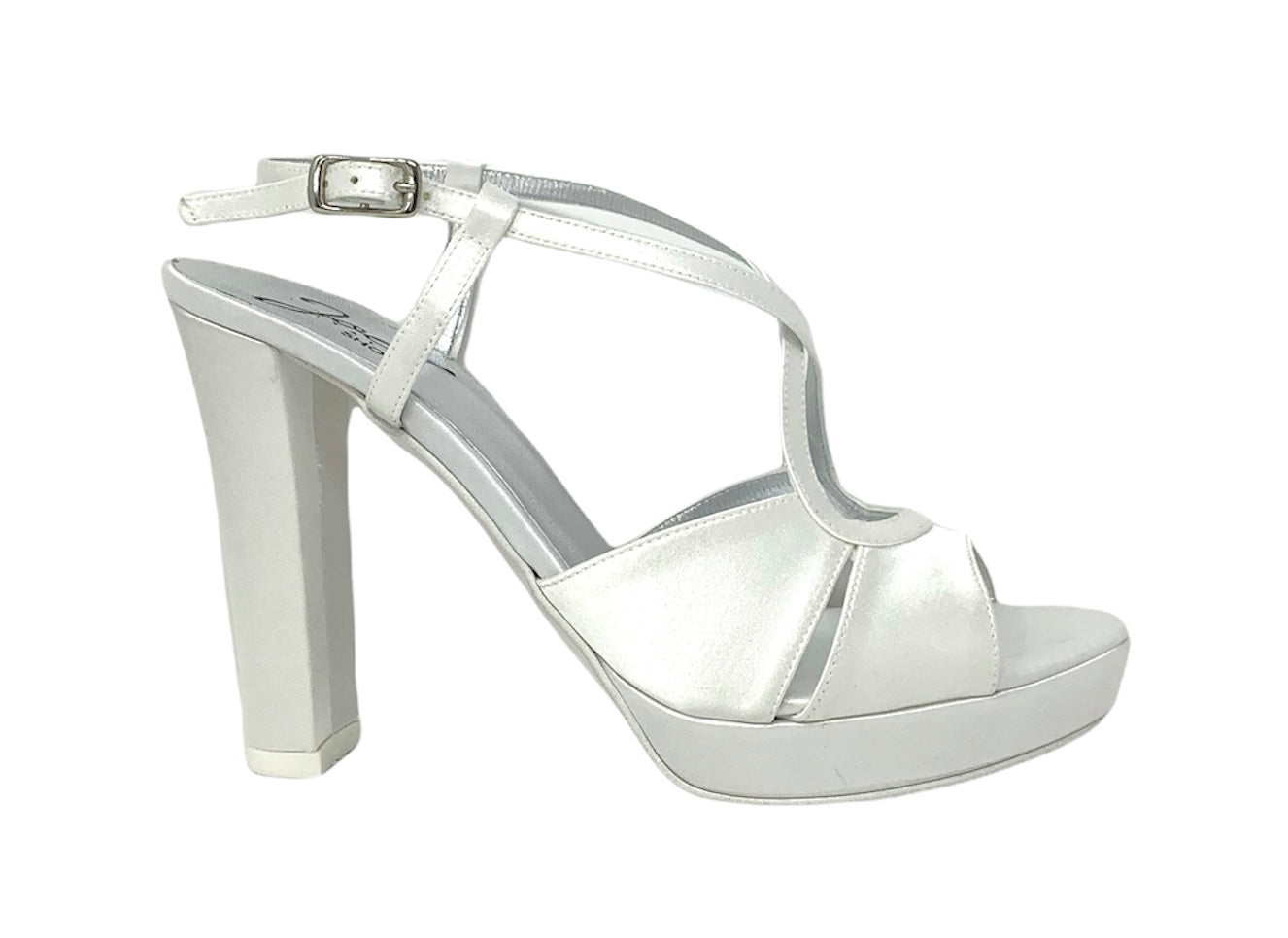 Sandalo col tacco JOEL A540 RASO MORELLI AVORIO SPOSA