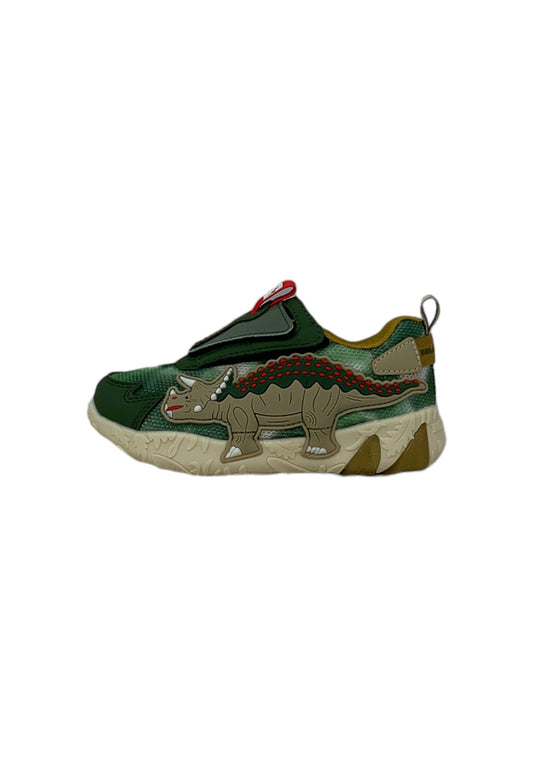Sneakers luminose BULL BOYS Triceratopo DNAL4552 verde giungla Bambino
