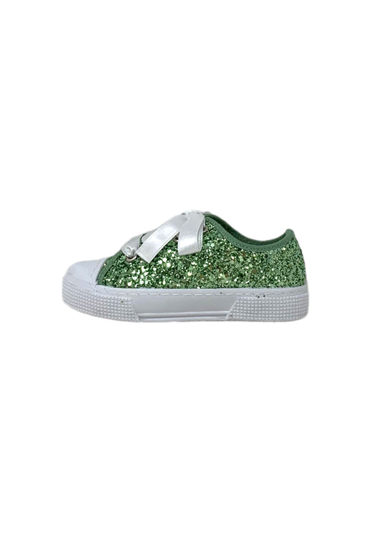 Sneaker DXO Vigevano C104 GLITTER SALVIA  bambina