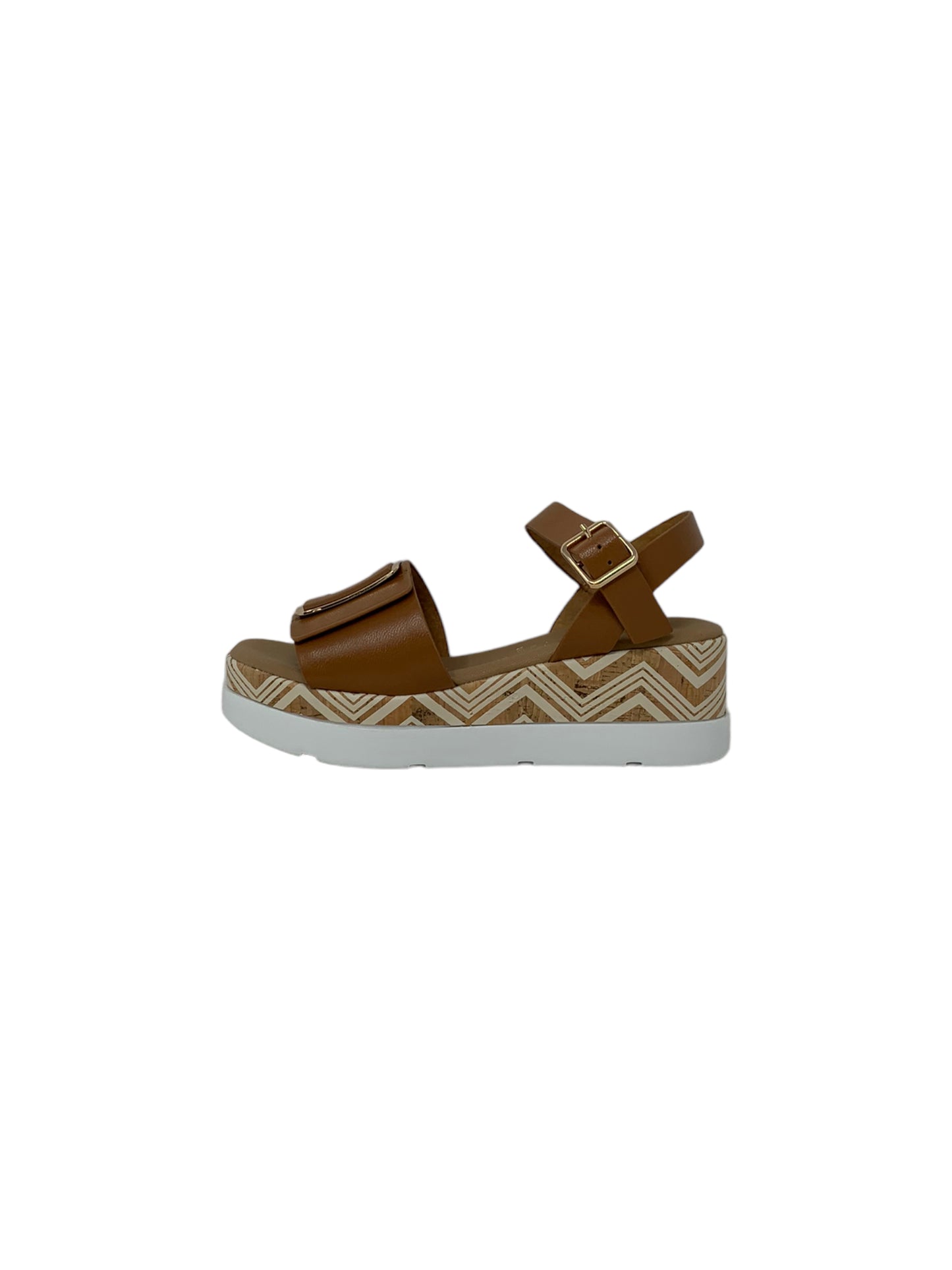 Sandalo con zeppa FASCINO DONNA 50259-E3 CUOIO donna