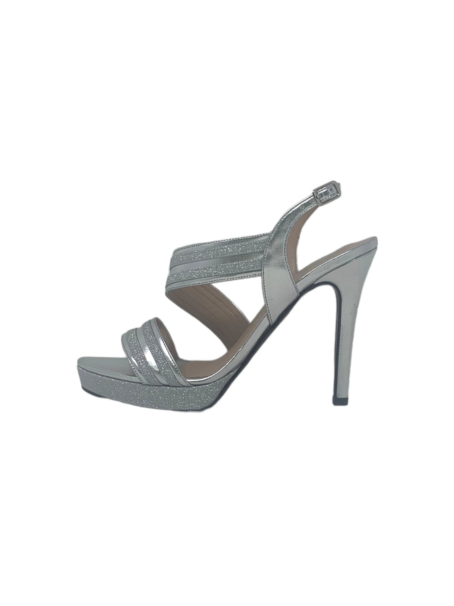 Sandalo col tacco JOEL A7348 MICROGLITTER ARGENTO donna