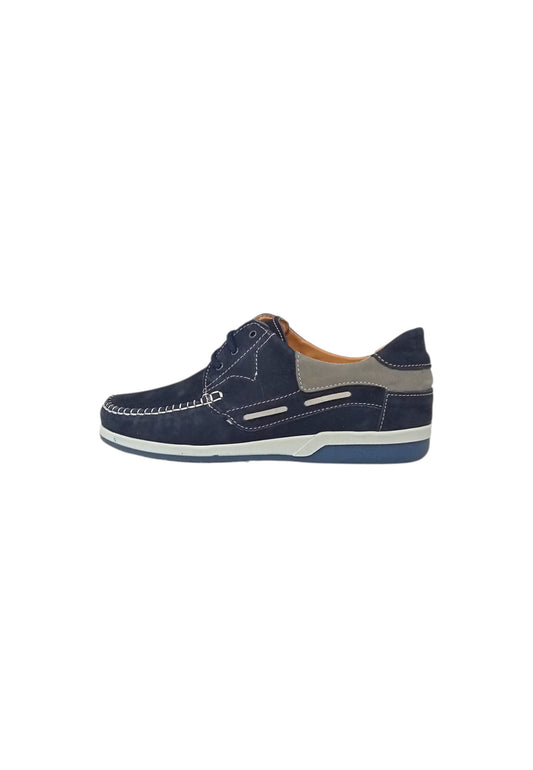 Mocassino allacciato Italia Leone 3410 NABUK BLU uomo