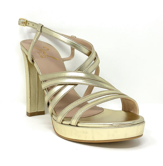 Sandalo col tacco JOEL A7381 LIZ LAME PLATINO donna