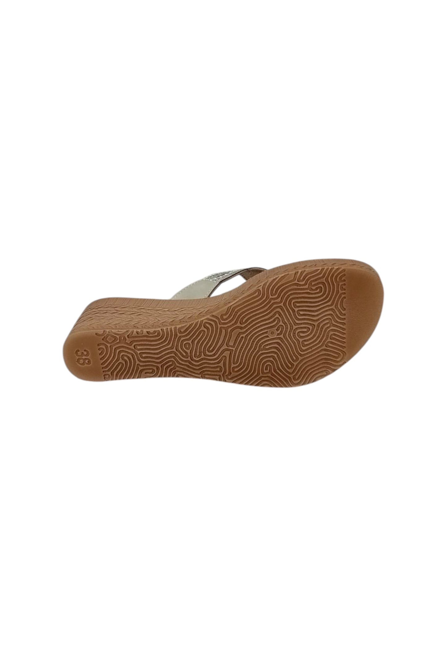 Ciabatta infradito con zeppa INBLU GO000015 GHIACCIO  donna