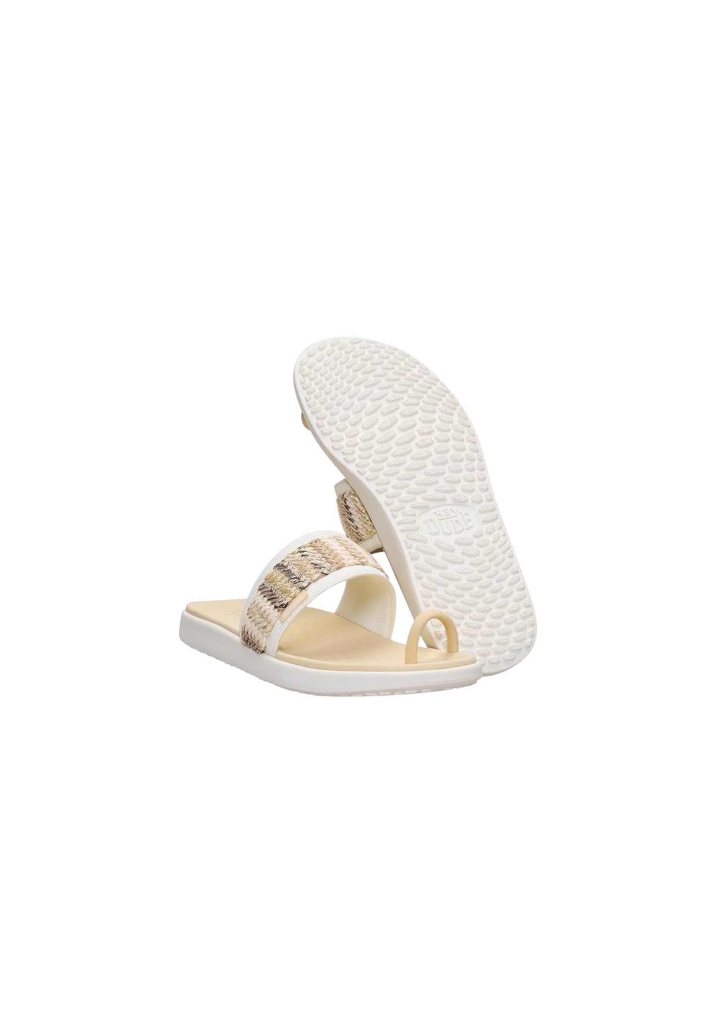 Ciabatta HEYDUDE MAUI BREEZE TOE LOOP 45259-1XV IVORY/GOLD Donna
