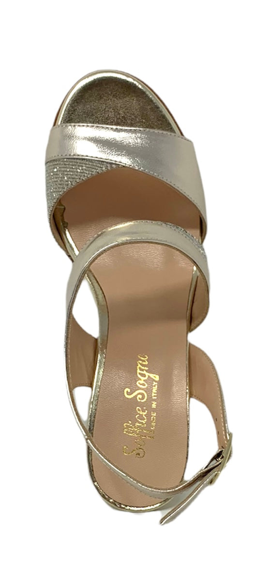 Sandalo col tacco SOFFICE SOGNO 21601 LAMINATO SABBIA donna